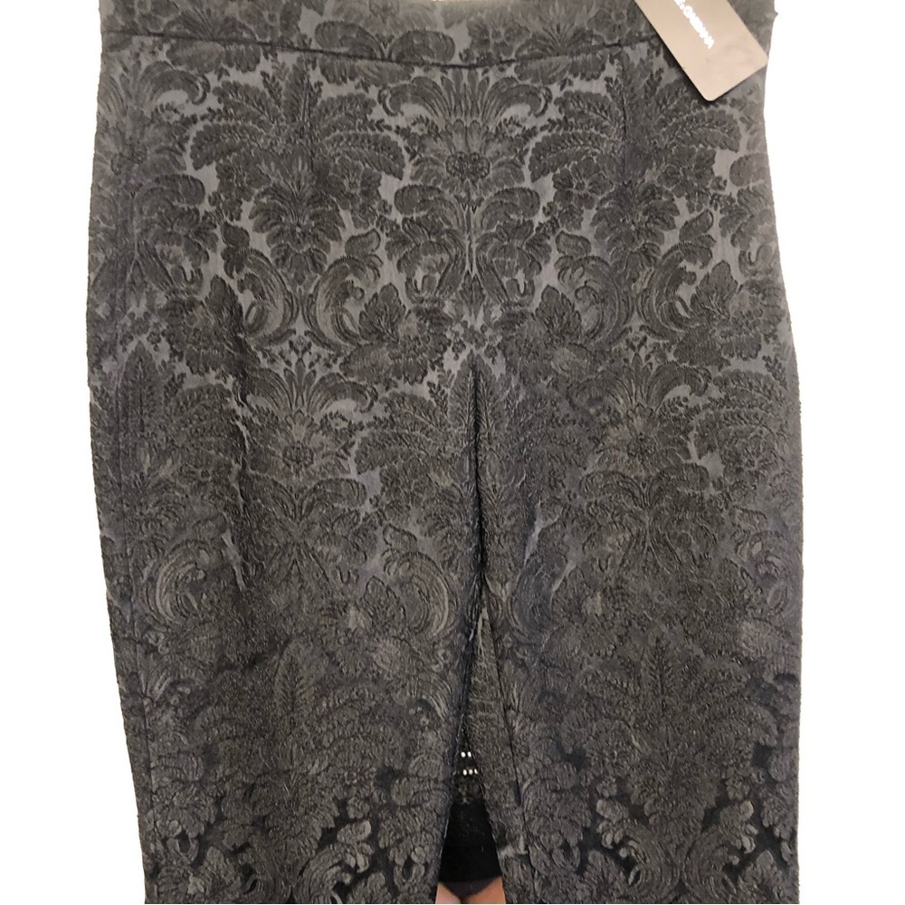Dolce & Gabbana large 10-12 black brocade dress pants flat front zip ankle